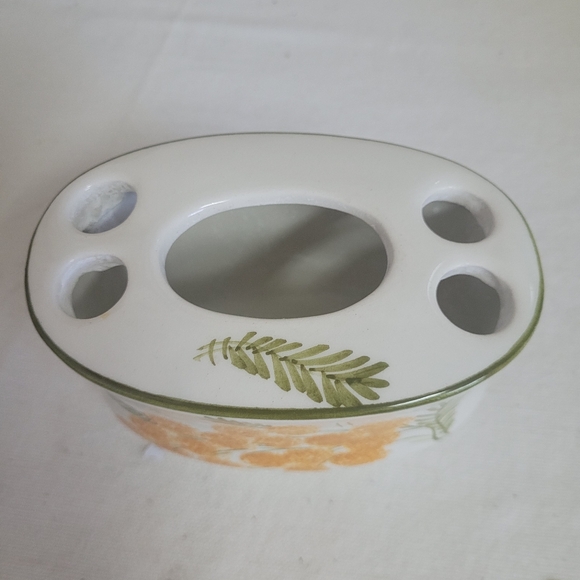 Vintage Italian Pottery Toothbrush Holder Bathroom Accessories Hand Painted - Picture 4 of 10